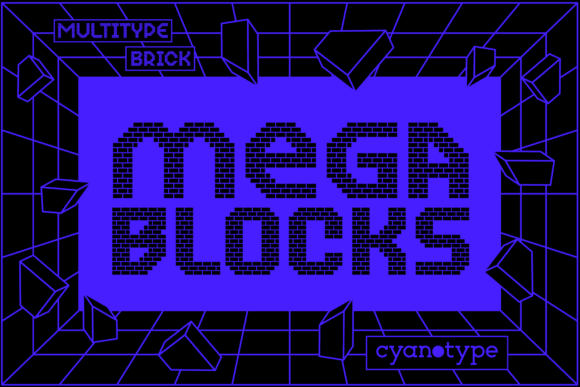 MultiType Brick Mega Blocks: A Display Font for Bold Editorial Identity